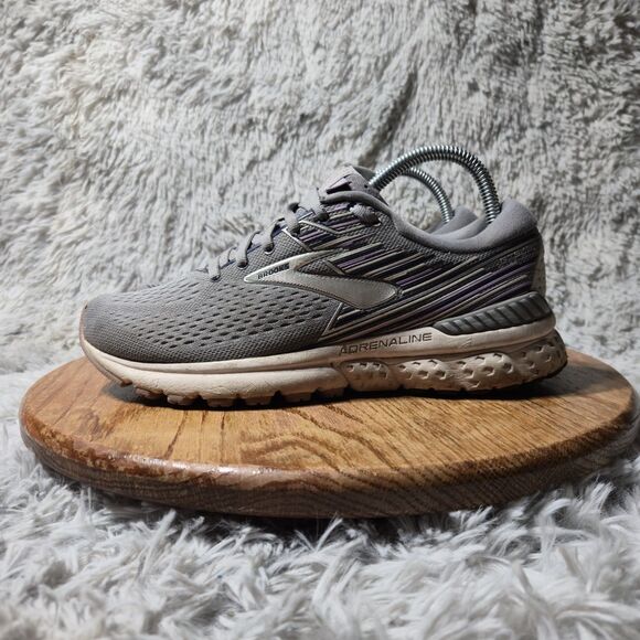 Brooks Adrenaline 19 Womens Size 8.5B Grey/Blue Mesh Running Casual Sneakers - Picture 2 of 12